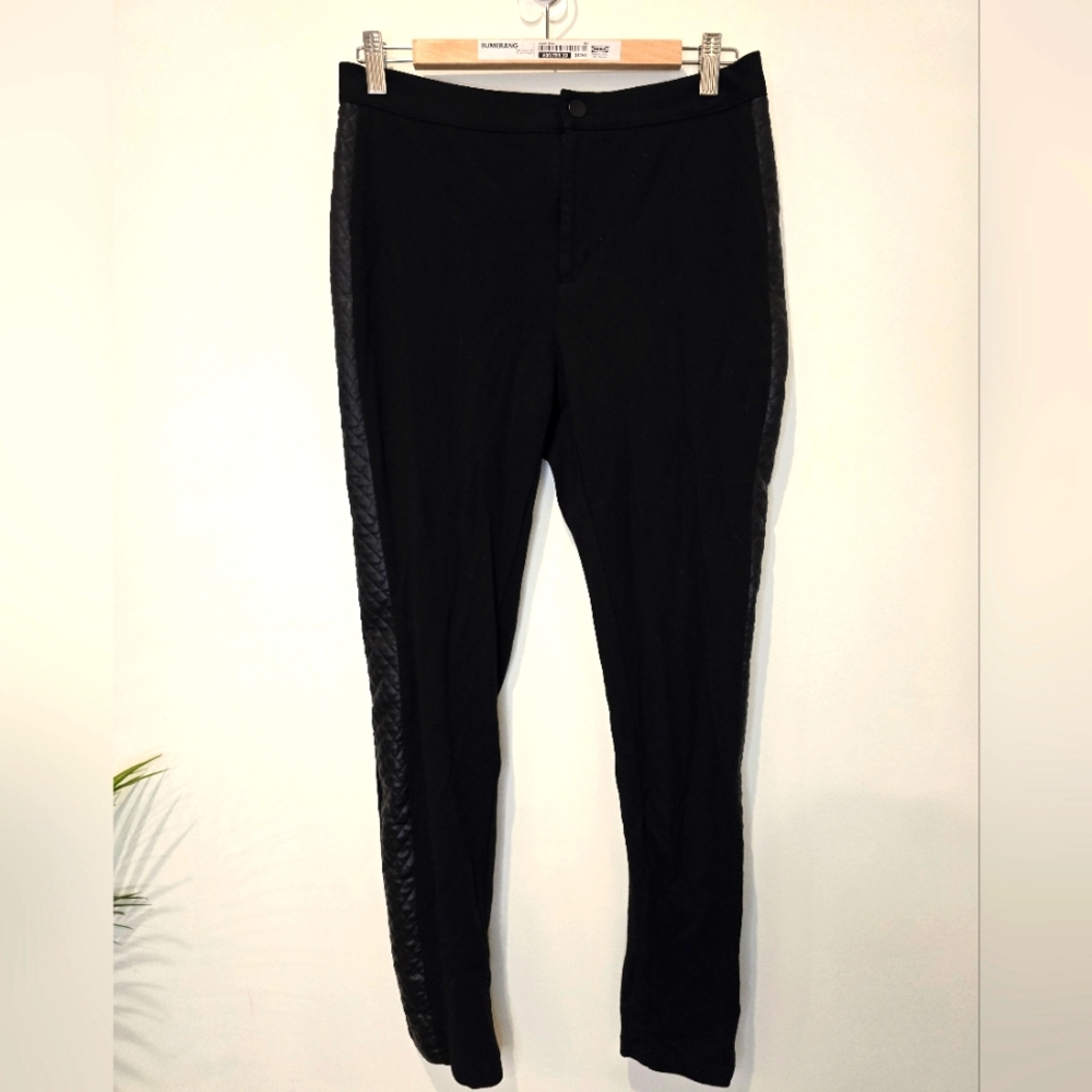 George leggings with quilted faux leather sides size M